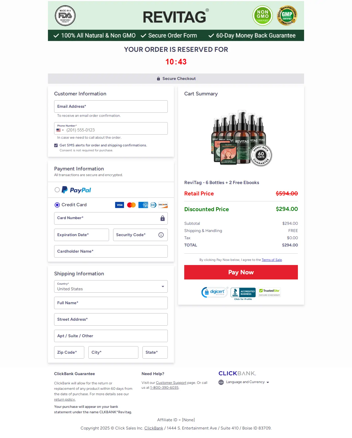 Revitag official checkout page